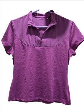 Lopez Desert Dry Purple Quarter-Zip Golf Polo Shirt - Women's Size M